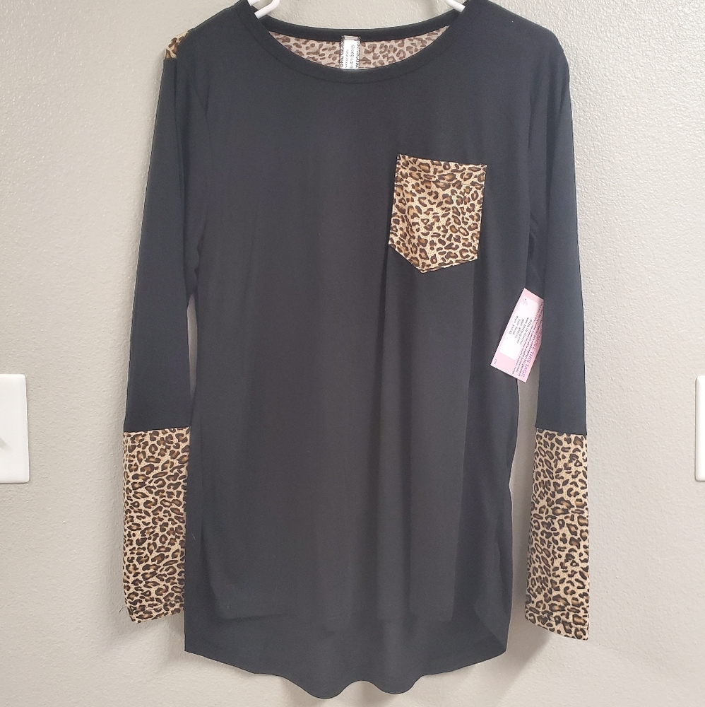 Women's black and leopard tunic